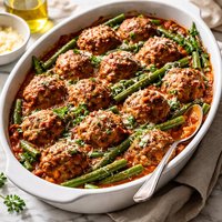 Meatballs Casserole with Green Beans