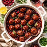 Meatballs in Cranberry and Pinot Noir Sauce
