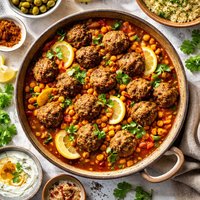 Meatballs with Chick Peas Preserved Lemon Morocco