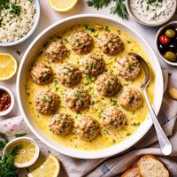 Meatballs with Egg Lemon Sauce Youverlakie Me Avgolemono