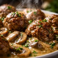 Meatballs with Mushroom Gravy