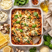 Meatless Spinach Mushroom Lasagna