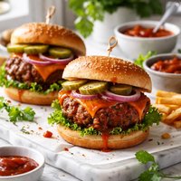 Meatloaf Burgers with Tangy Tomato Sauce