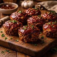 Meatloaf Muffins with Bbq Sauce