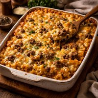 Meaty Mac Cheese Bake
