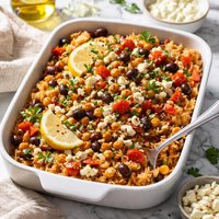 Mediterranean Baked Brown Rice