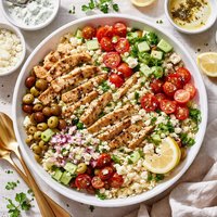 Mediterranean Chicken and Rice Salad