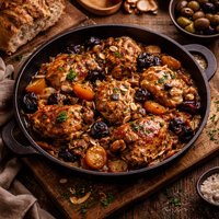 Mediterranean Chicken with Dried Apricots Prunes