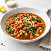 Mediterranean Chickpea Tomato and Pasta Soup