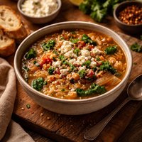 Mediterranean Onion Orzo Soup