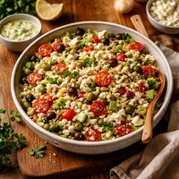 Mediterranean Orzo Salad with Feta Vinaigrette