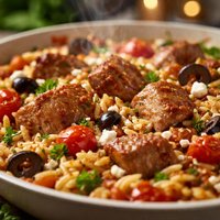 Mediterranean Pork with Orzo