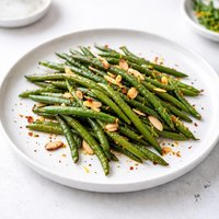 Mediterranean Roasted Green Beans with Slivered Almonds