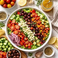 Mediterranean Salad with Homemade Dressing