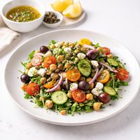 Mediterranean Salad with Lemon Caper Vinaigrette
