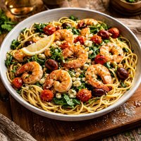 Mediterranean Shrimp and Pasta
