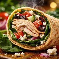 Mediterranean Spinach Turkey Wrap