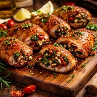 Mediterranean Stuffed Boneless Chicken Thighs