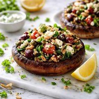 Mediterranean Stuffed Portabella Mushrooms