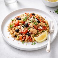 Mediterranean Style Dice Rice Bake