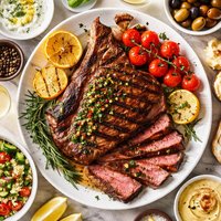 Mediterranean Style Grilled Rib Steak