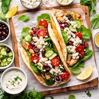 Mediterranean Veggie Flatbread Sandwich