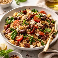 Mediterranean Wild Rice Pasta with Sun Dried Tomatoes