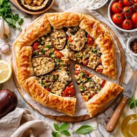 Melitzanopita Greek Pie Using Eggplant Aubergine