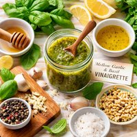 Mellow Garlic and Basil Vinaigrette