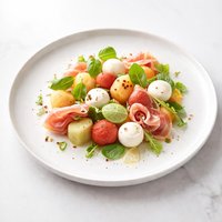 Melon Salad W Fresh Mozzarella Prosciutto and Lime Vinaigrette