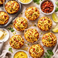 Melted Cheese Corn and Bacon Muffins
