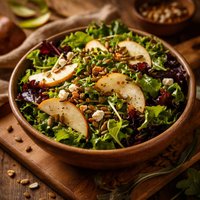 Mesclun with Pears and Pumpkin Seeds