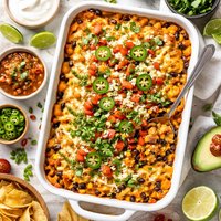 Mexi Chicken and Black Bean Layered Casserole