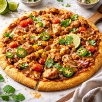 Mexican Chicken Pizza with Cornmeal Crust