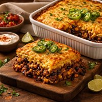 Mexican Cornbread Hamburger Casserole