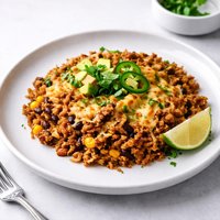 Mexican Ground Beef and Cheese Baked Rice