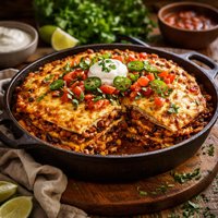 Mexican Ground Beef Tortilla Layer Casserole