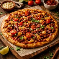 Mexican Potato Chorizo and Tomato Pizza