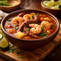 Mexican Shrimp and Octopus Soup Caldo De Camaron Y Pulpo