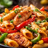 Mexican Style Pasta with Chicken and Peppers