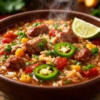 Mexican Style Pork Rice Soup