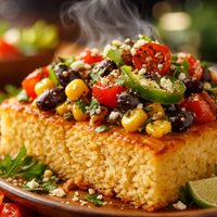 Mexican Vegetables on Cornbread