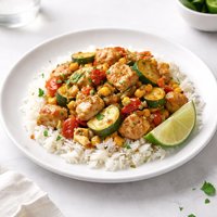 Mexican Zucchini and Chicken Over Rice