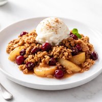 Microwave Apple Cranberry Crisp