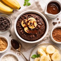 Microwave Chocolate Banana Cake and Chocolate Sauce