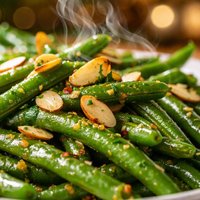Microwave Green Bean with Almonds