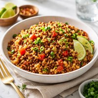 Microwave Spanish Rice and Lentil Pilaf