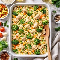 Microwave Vegetable Chicken Casserole Oamc