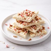 Microwave White Chocolate Peppermint Pecan Brittle