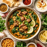 Middle Eastern Lamb and Spinach Soup